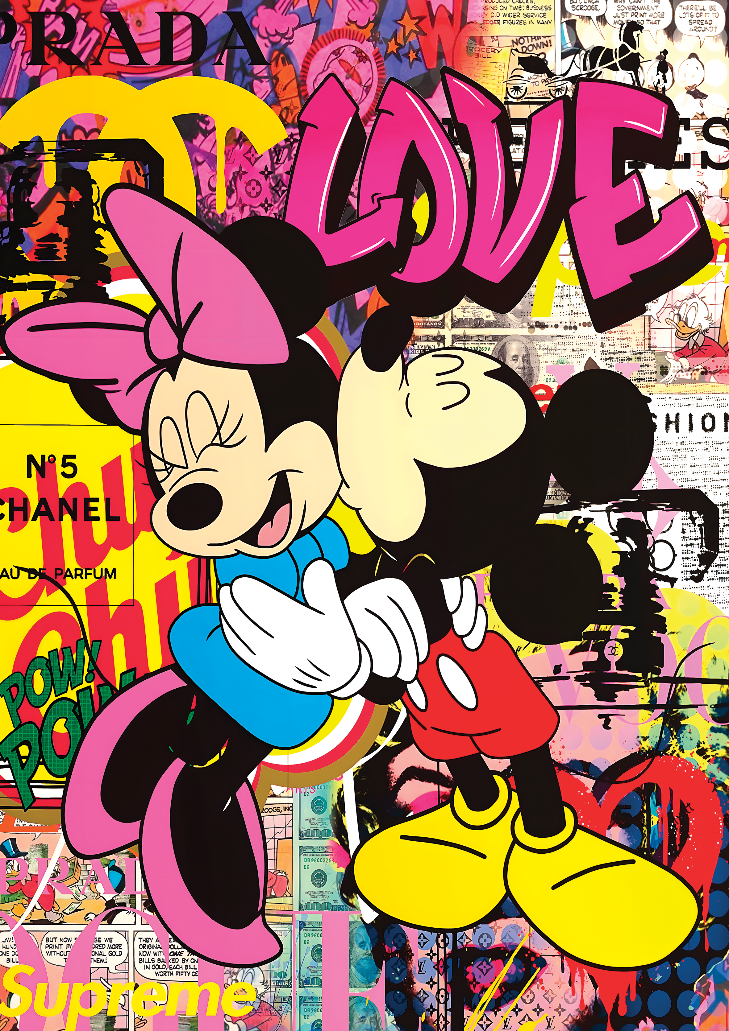 Micky & Minnie Mouse Graffiti Love metal poster artwork